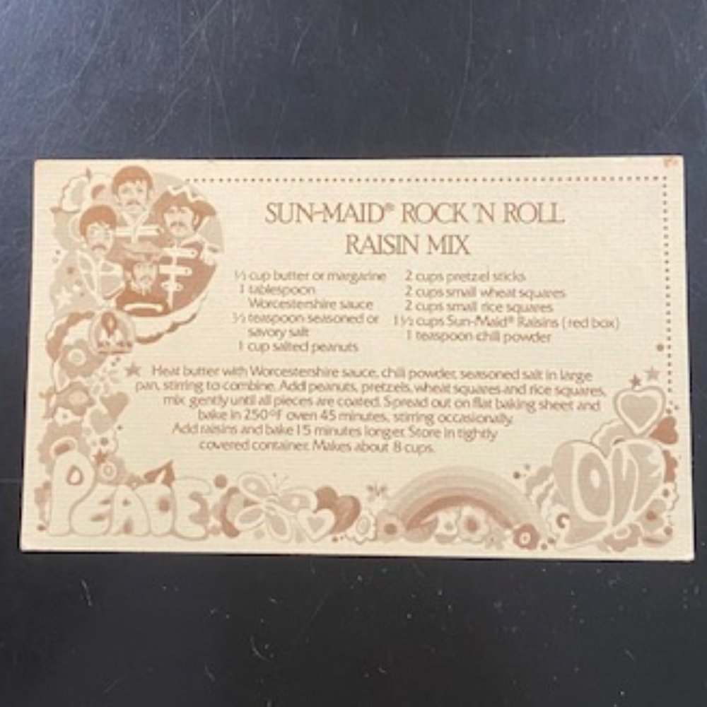 SALE! BEATLES 1960 Recipe Cards (2)